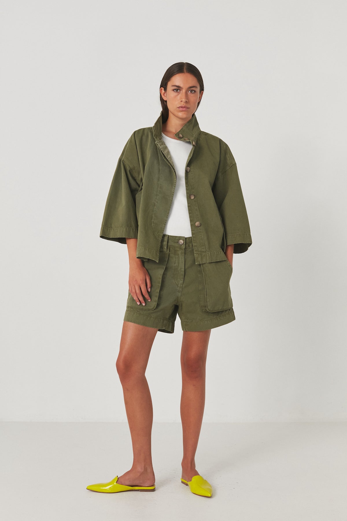 Katje - Canvas light jacket I Army – Rabens Saloner