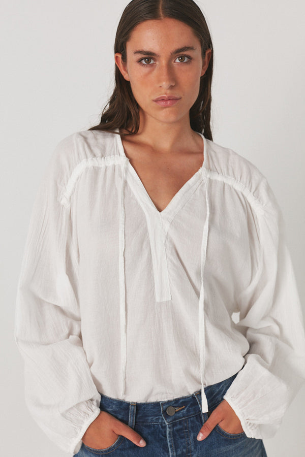 Roxy - Cotton blouse I White    1 - Rabens Saloner