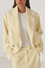Loza - Easy tailoring jacket I Yellow stripe    3 - Rabens Saloner
