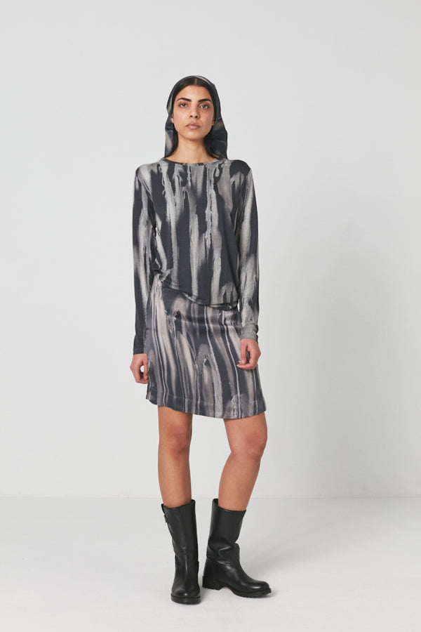 Azalea - Mottled short skirt I Grey combo    2 - Rabens Saloner
