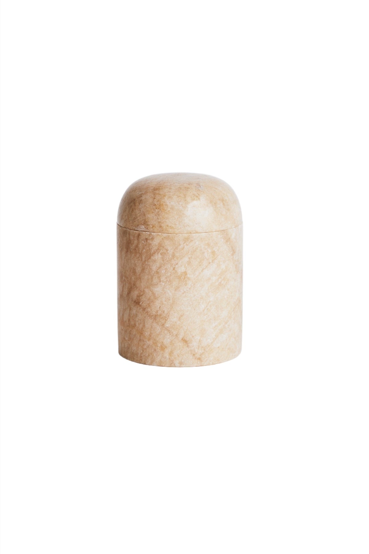 Medium Marble Jar with Lid - 13x8,5 cm I Champagne Champagne H: 13 cm Ø: 8,5 1 - Rabens Saloner