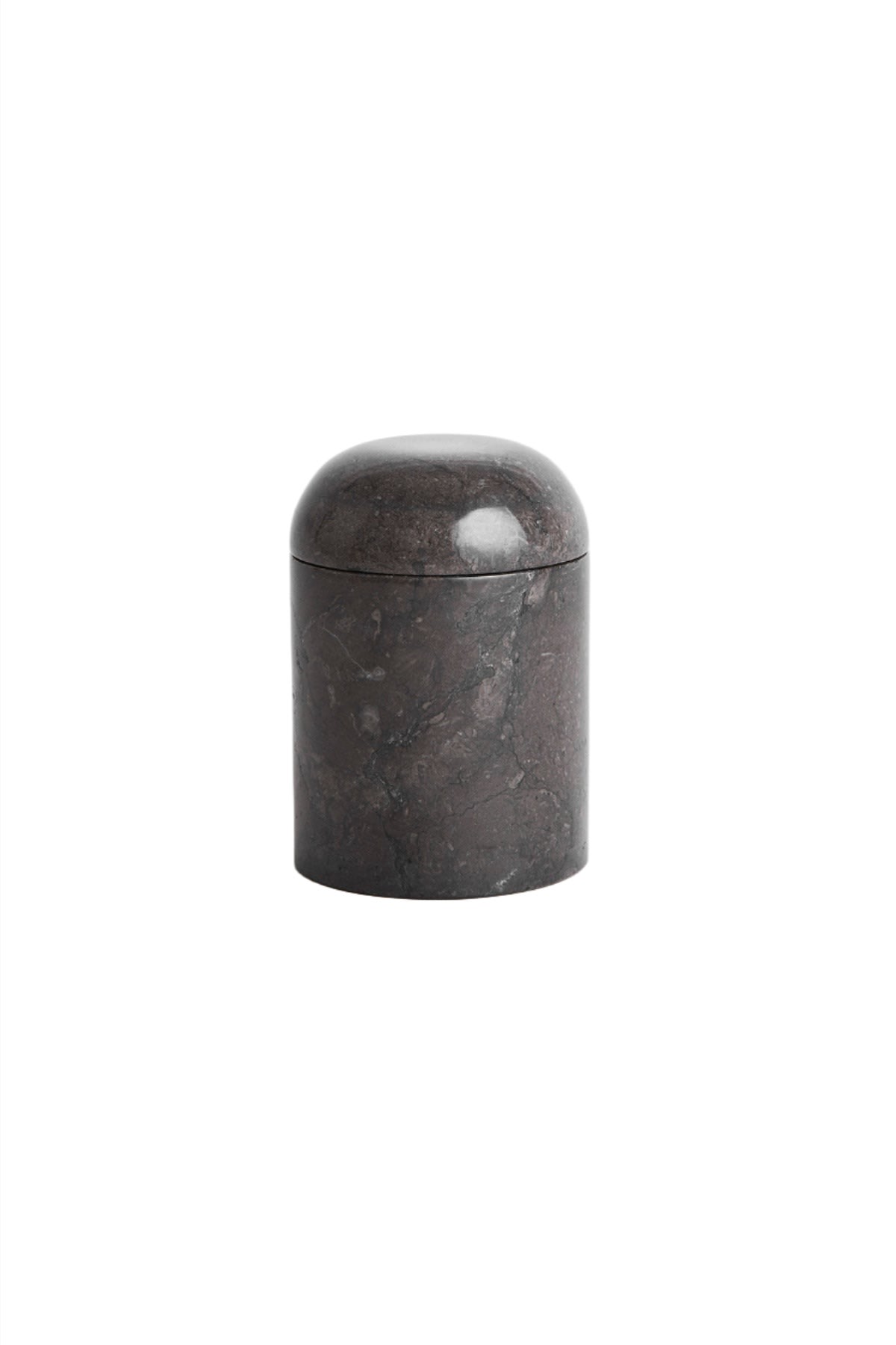 Medium Marble Jar with Lid - 13x8,5 cm I Dark Grey Dark Grey H: 13 cm Ø: 8,5 2 - Rabens Saloner