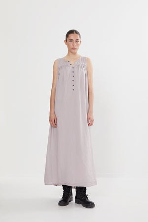 Thinna - Cotton Button front long dress I Mouse