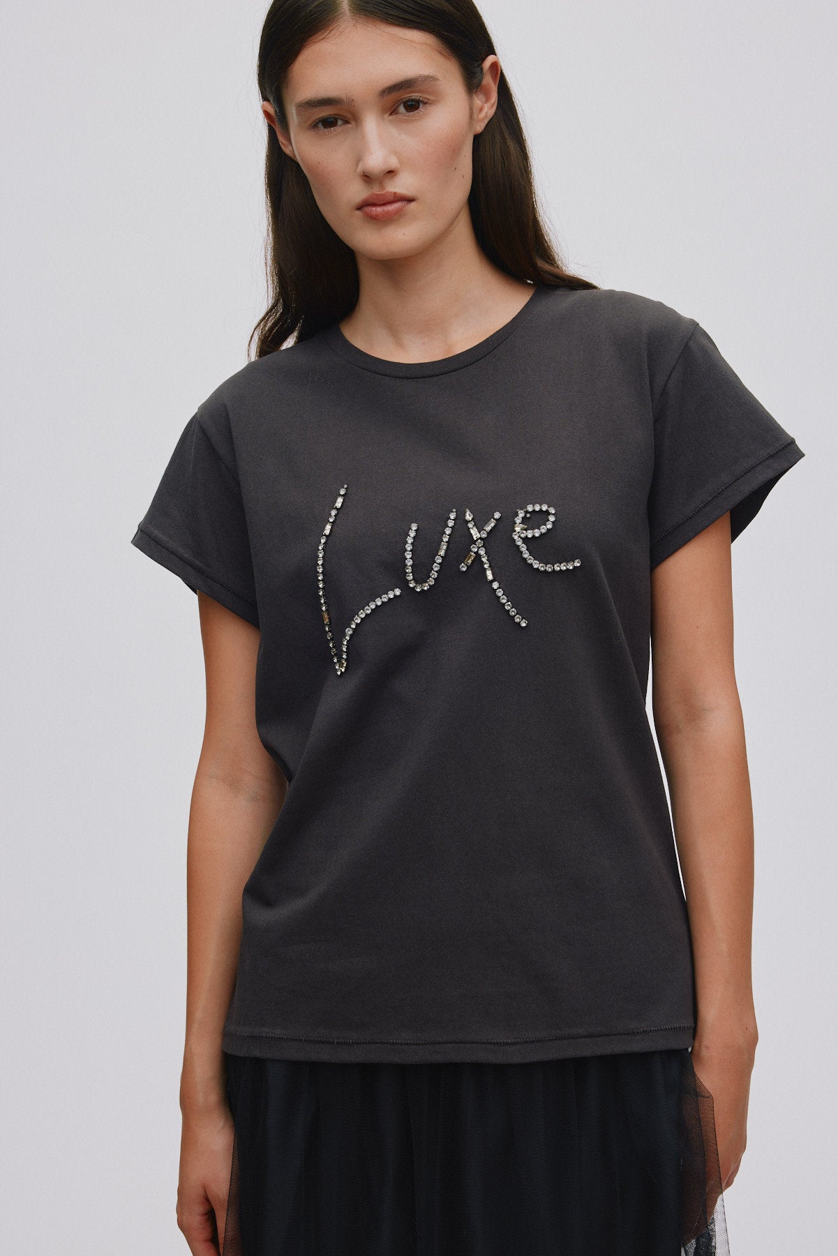 Ambla - Diamante t-shirt I Faded black 5 - Rabens Saloner