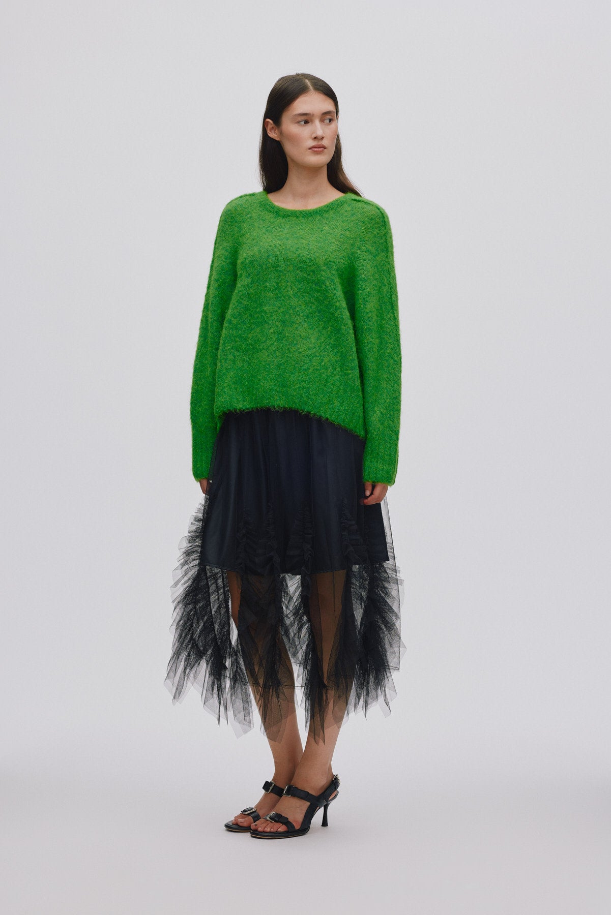 Glenda - Frilly tulle skirt I Black 8 - Rabens Saloner