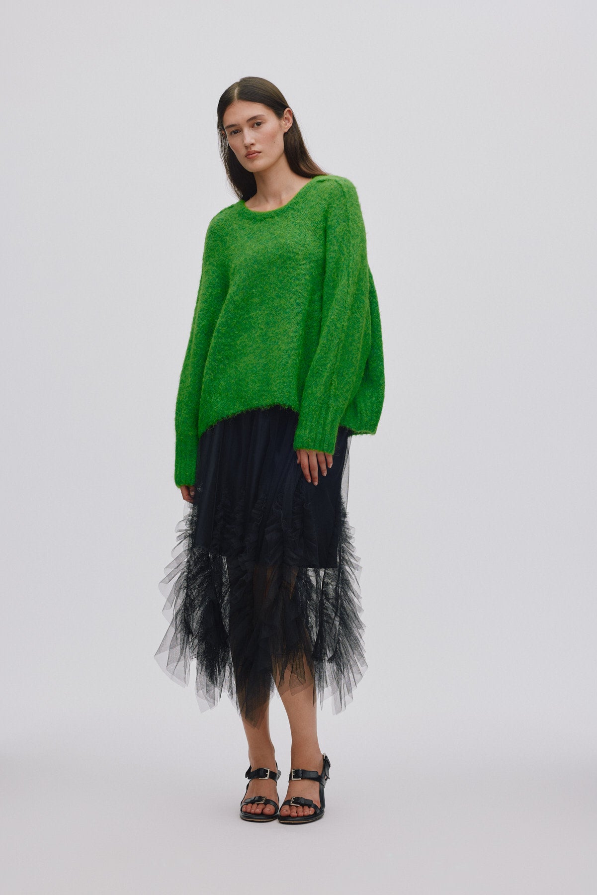 Glenda - Frilly tulle skirt I Black 9 - Rabens Saloner