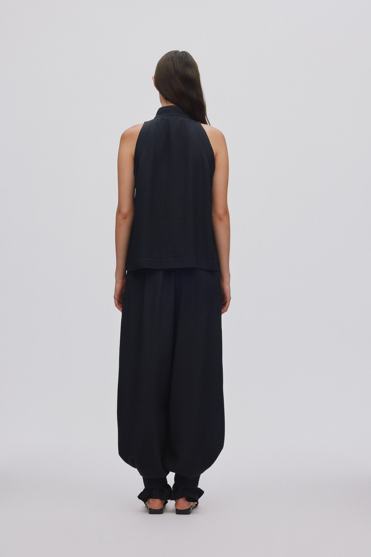 Grossgrain halter top - Kaley I Black 5 - Rabens Saloner