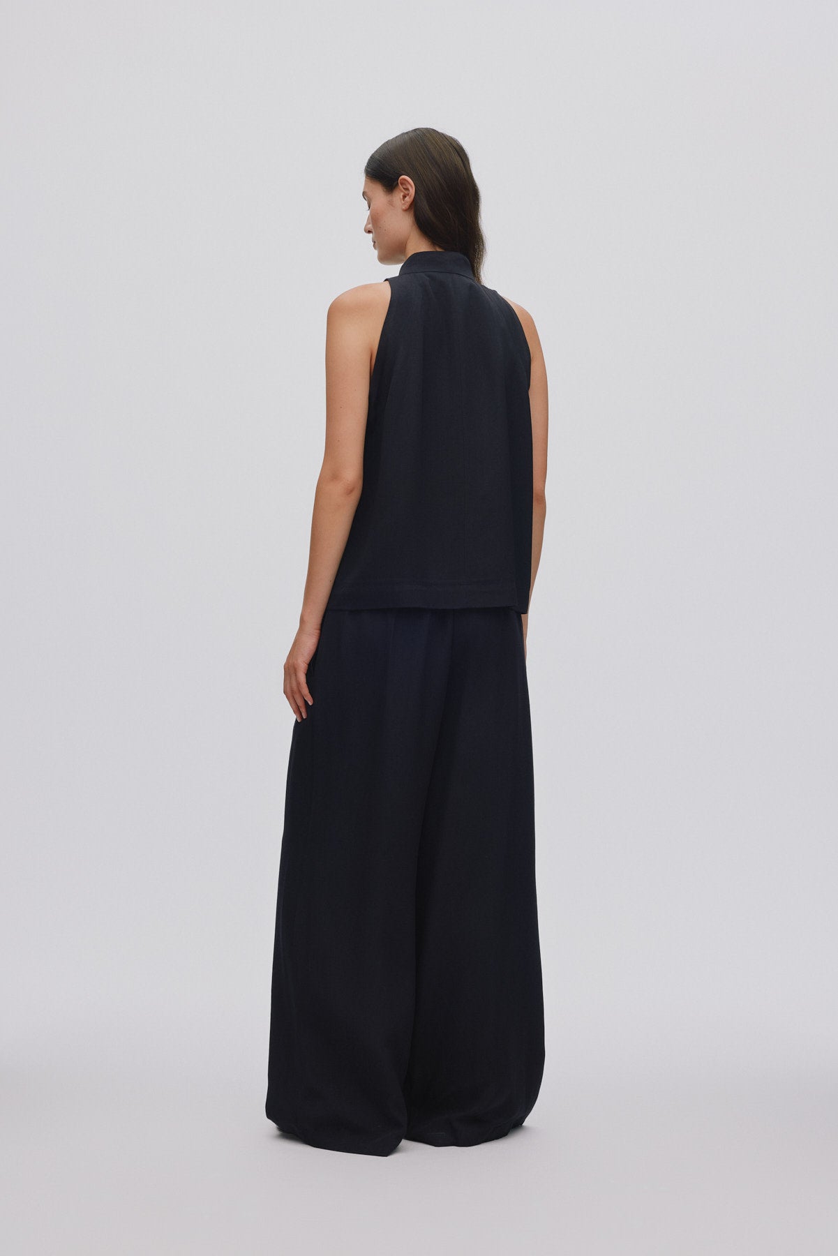 Grossgrain halter top - Kaley I Black 2 - Rabens Saloner