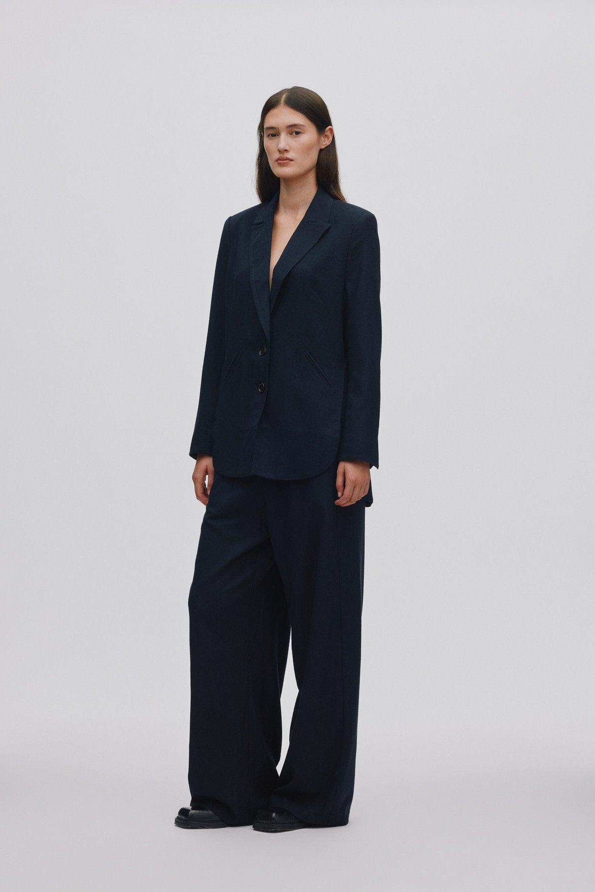 Drapy tailoring relaxed pants - Everdeen I Midnight 1 - Rabens Saloner