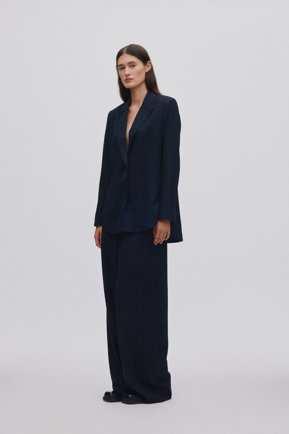 Drapy tailoring relaxed pants - Everdeen I Midnight 2 - Rabens Saloner