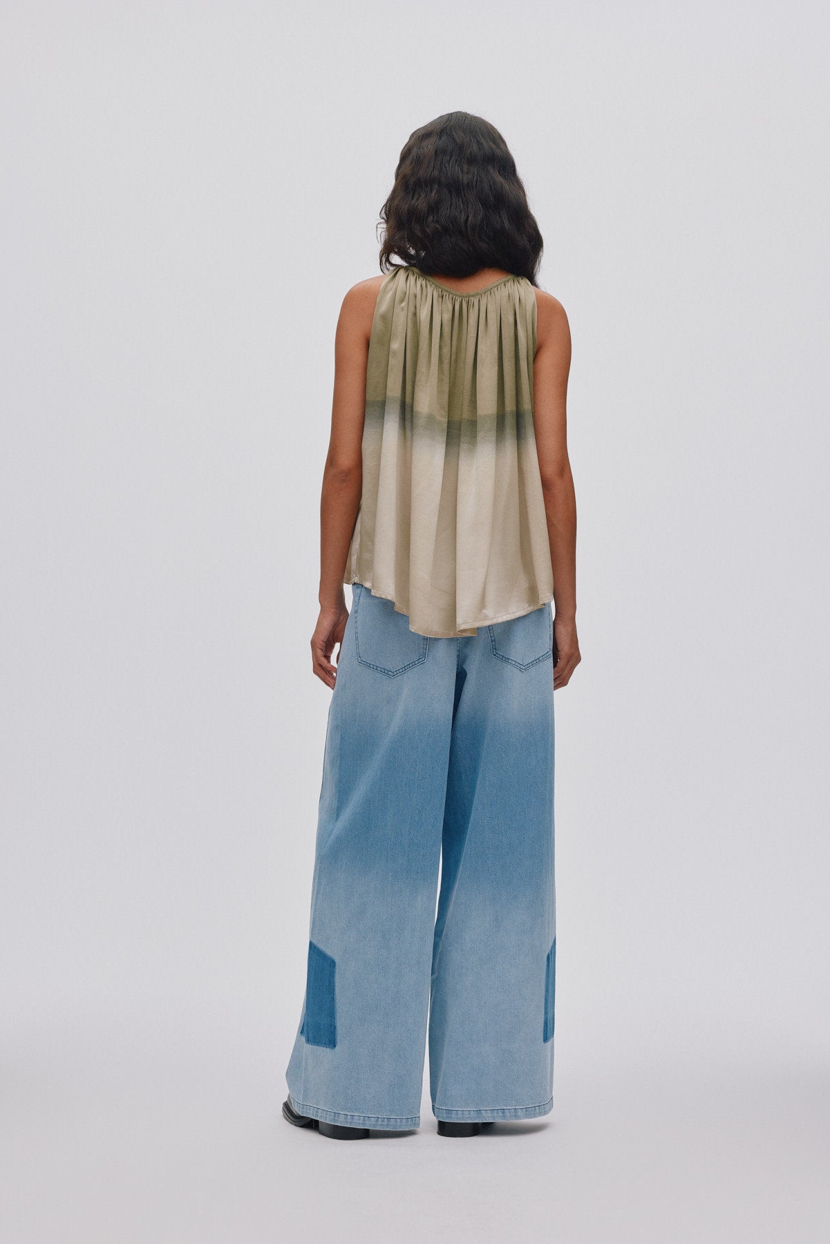 Lane - Light denim wide leg pants I Light washed denim 4 - Rabens Saloner