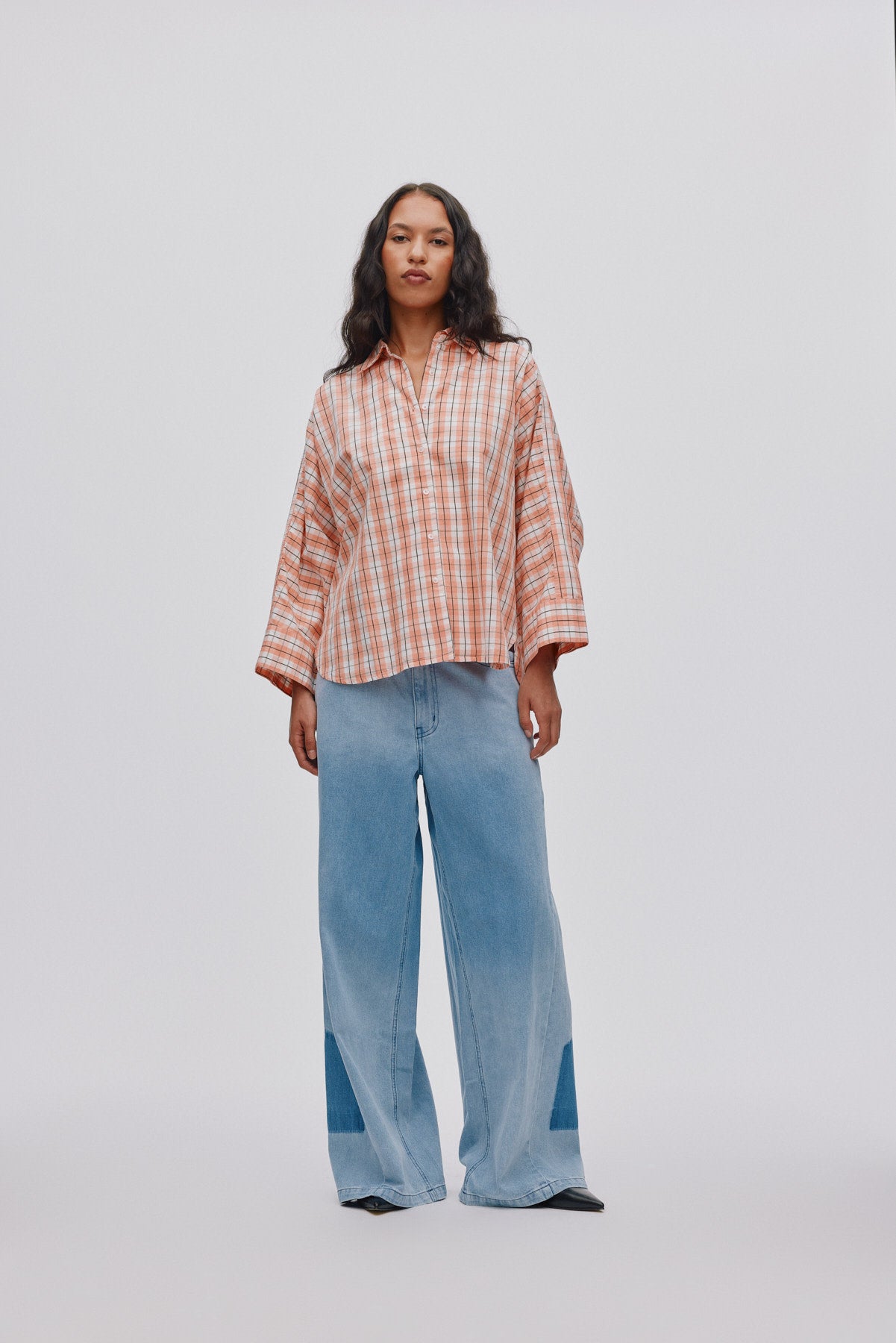 Lane - Light denim wide leg pants I Light washed denim 9 - Rabens Saloner