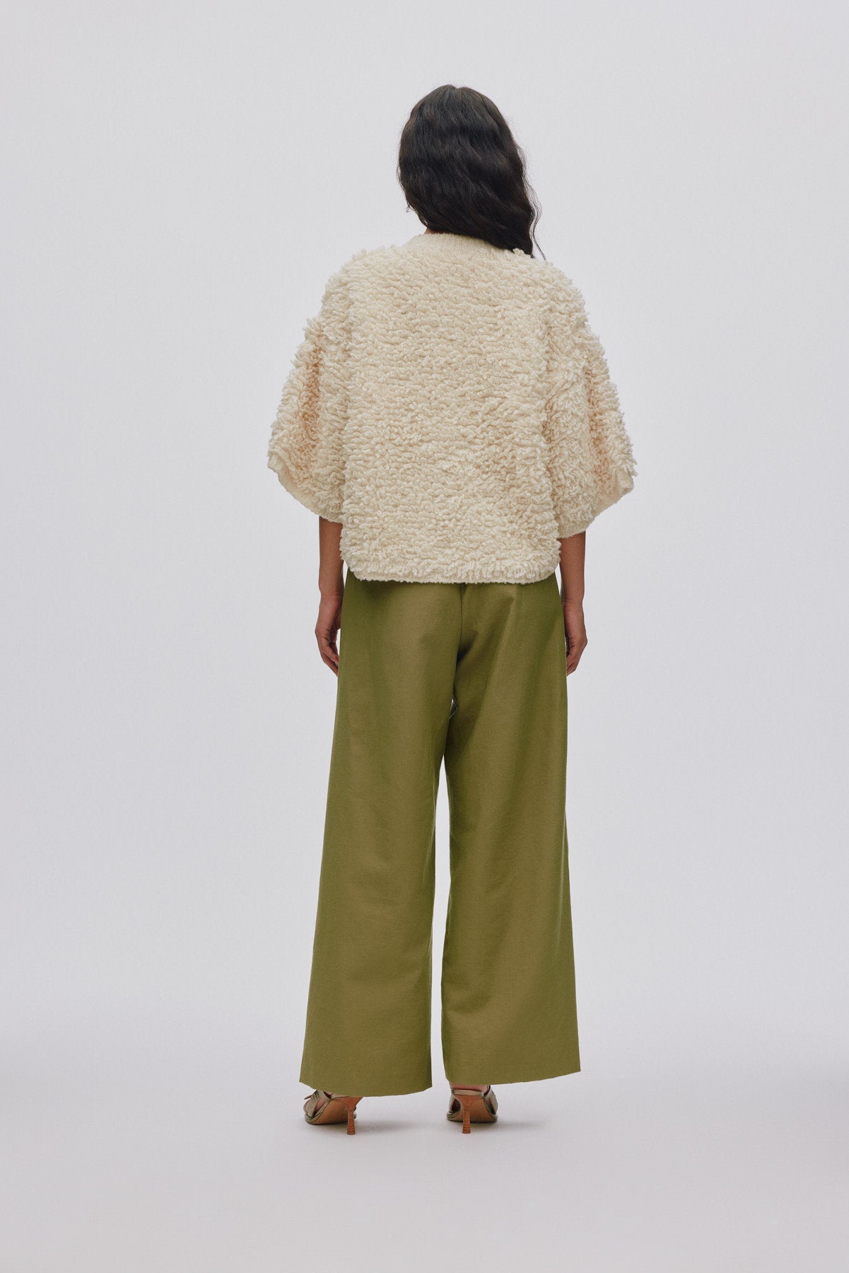 Alice - Shaggy lam knit cardigan I Off white 4 - Rabens Saloner