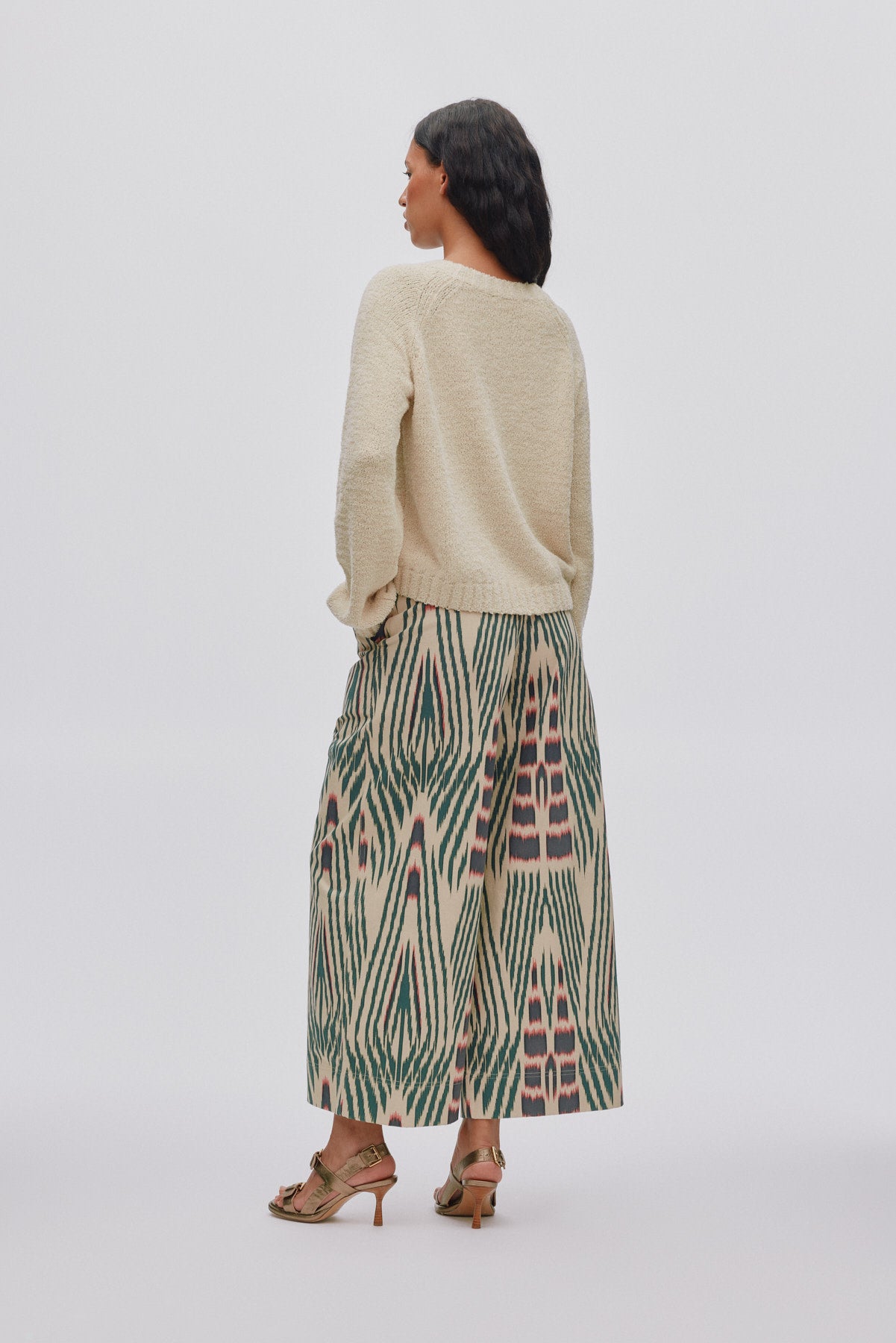 Amari - Ikat combat crop pants I Forest pink sand 2 - Rabens Saloner
