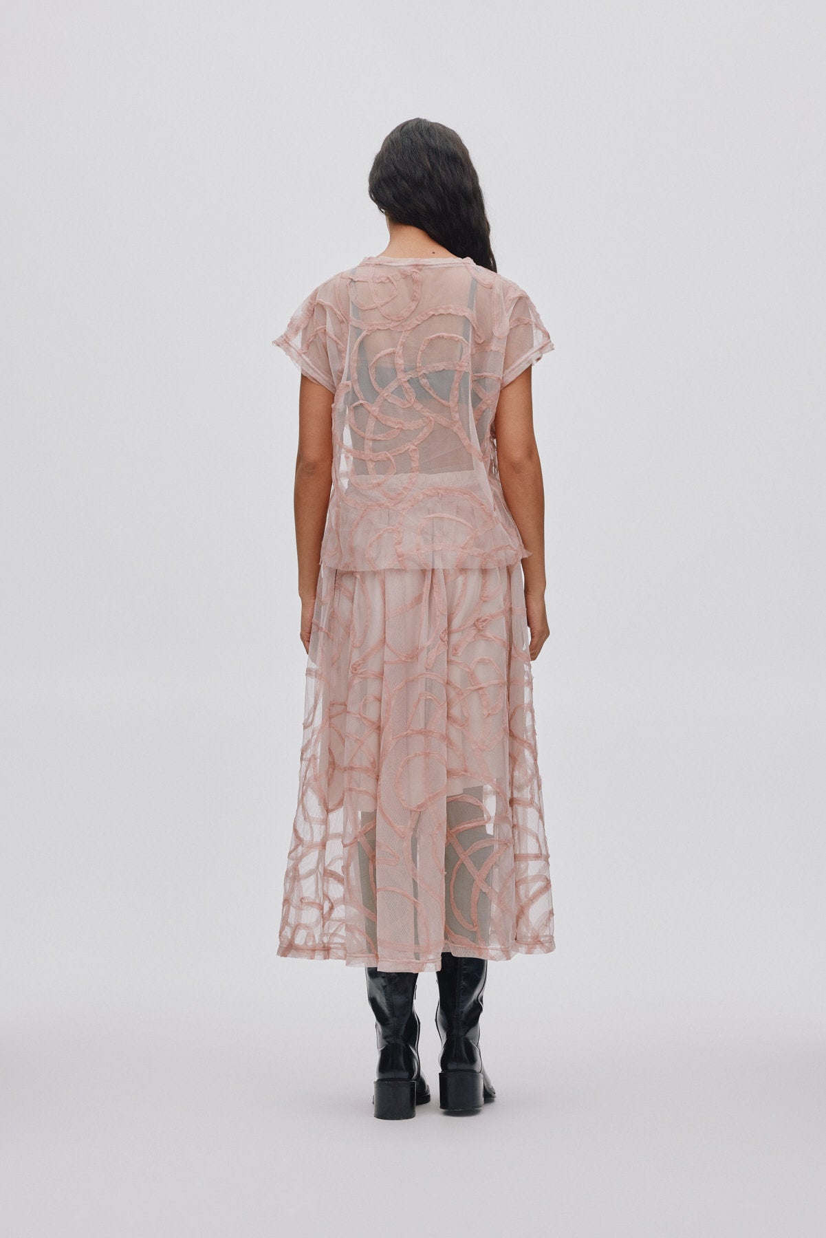 Gritt - Scribble boxy tee I Blush 2 - Rabens Saloner