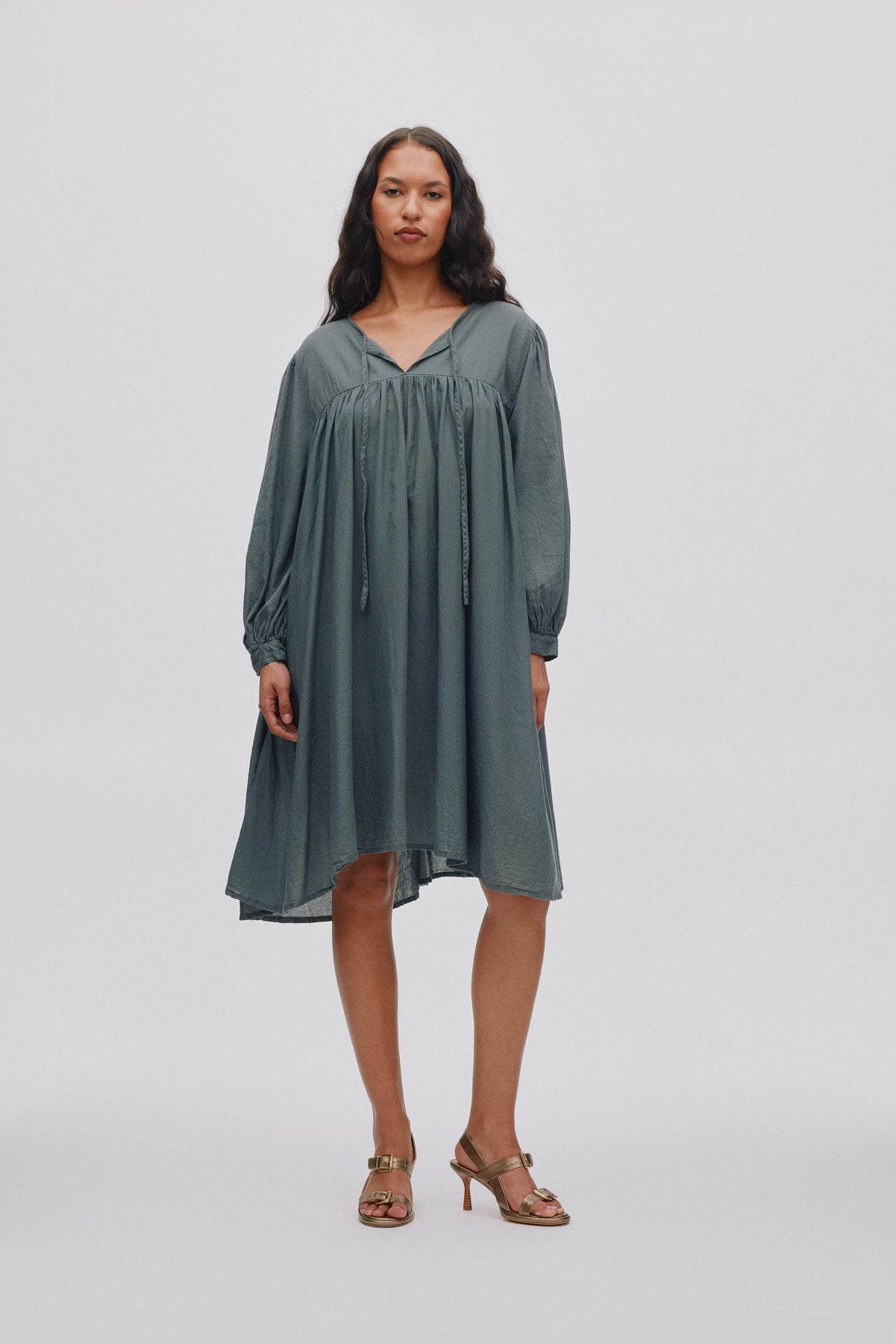 Elda - Cotton full sleeve dress I Black 3 - Rabens Saloner