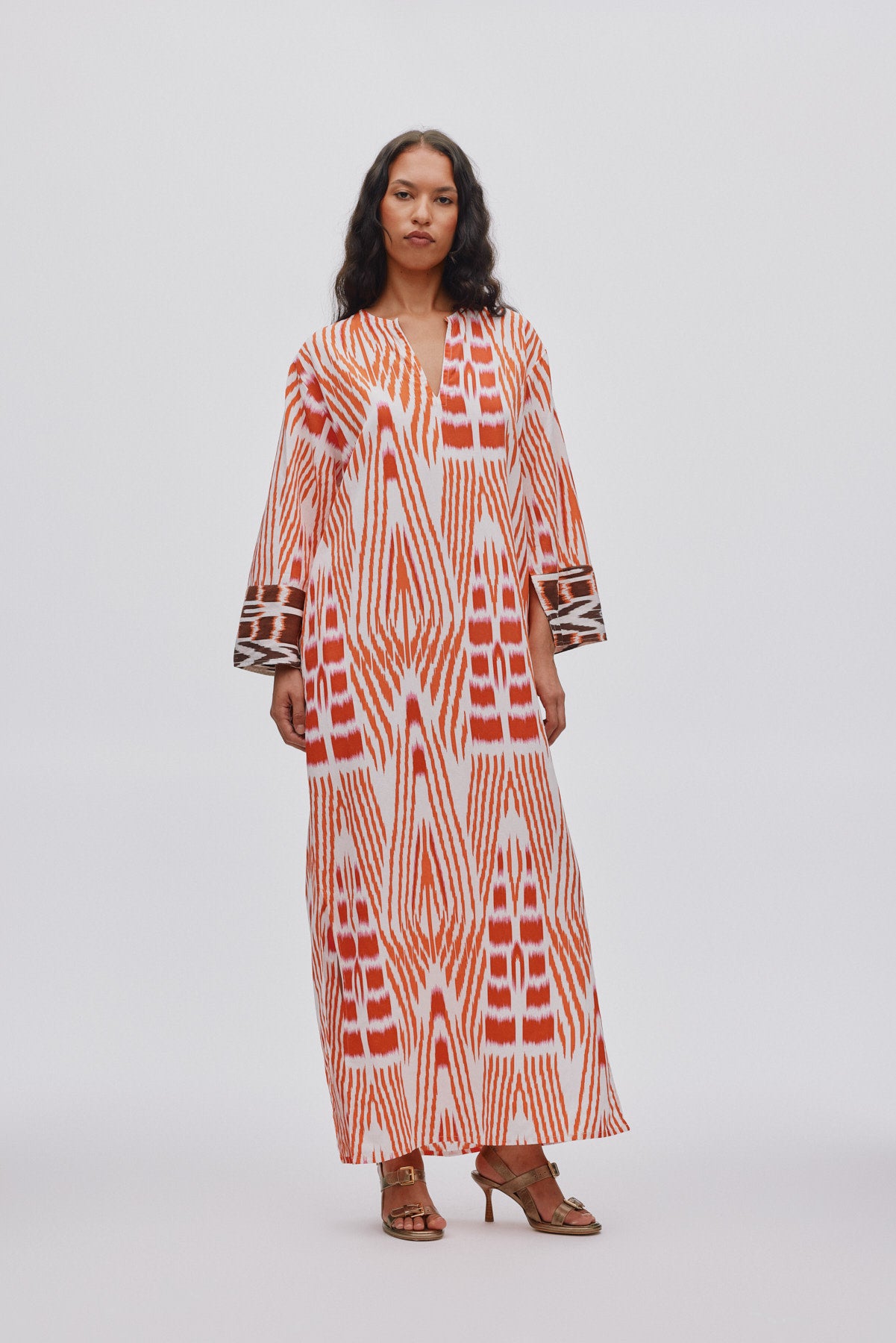 Karimalou - Ikat combo kaftan I Forest pink sand & citrus combo 3 - Rabens Saloner