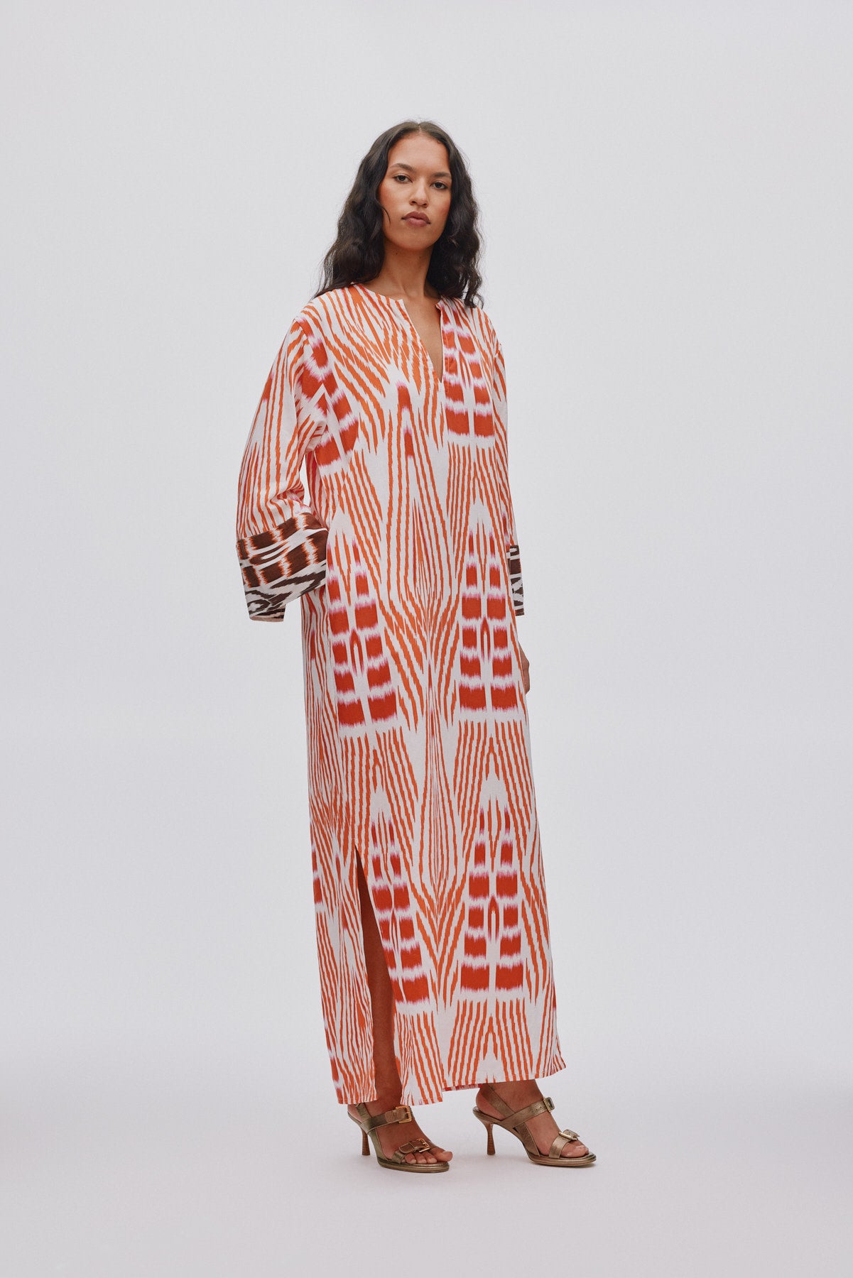 Karimalou - Ikat combo kaftan I Forest pink sand & citrus combo 4 - Rabens Saloner