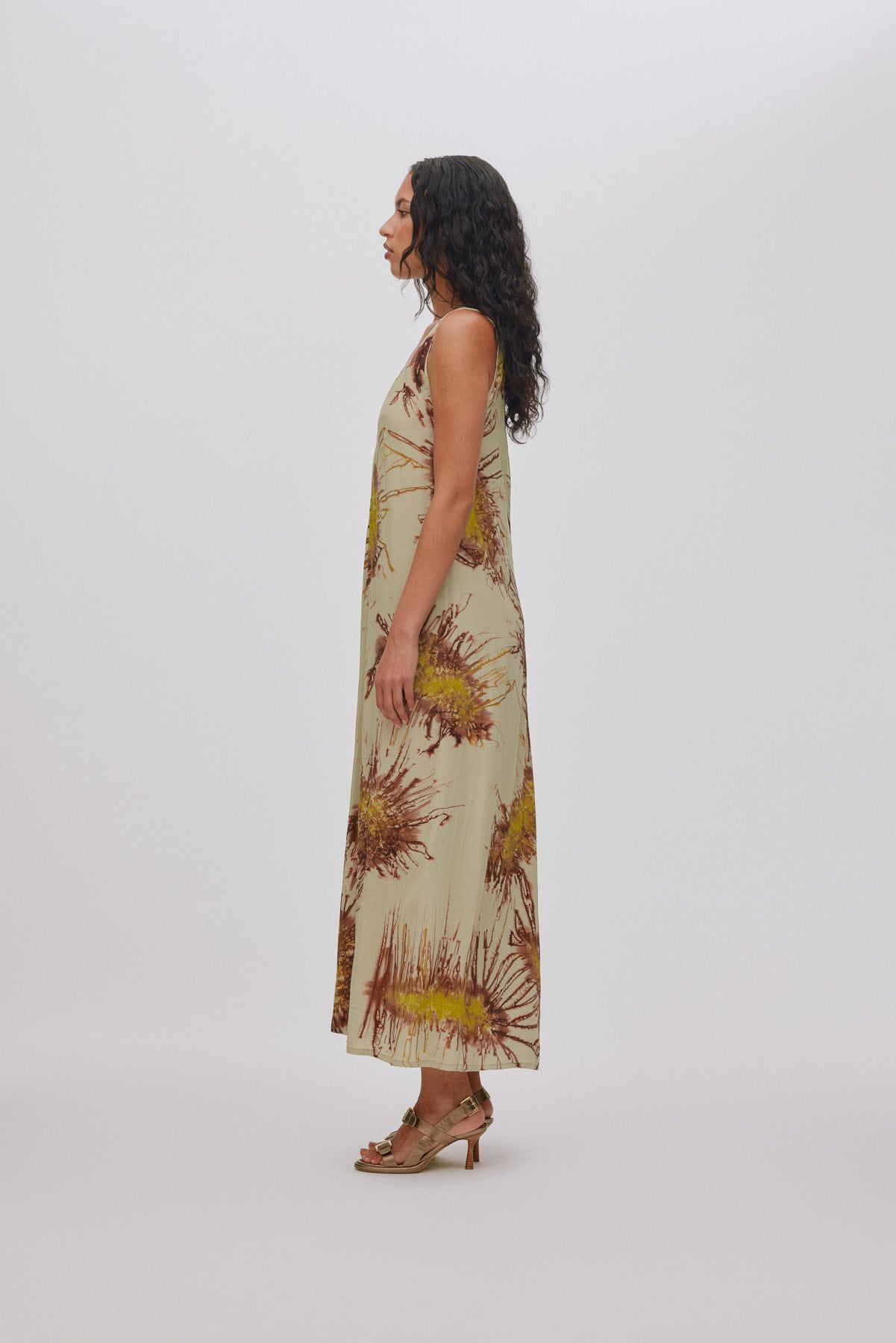 Alpa - Sea urchin long dress I Chartreuse combo 4 - Rabens Saloner