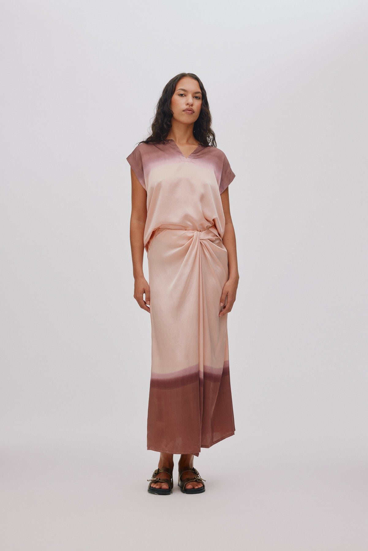 Rojin - Horizon drape front skirt I Blush combo Blush combo XS 1 - Rabens Saloner