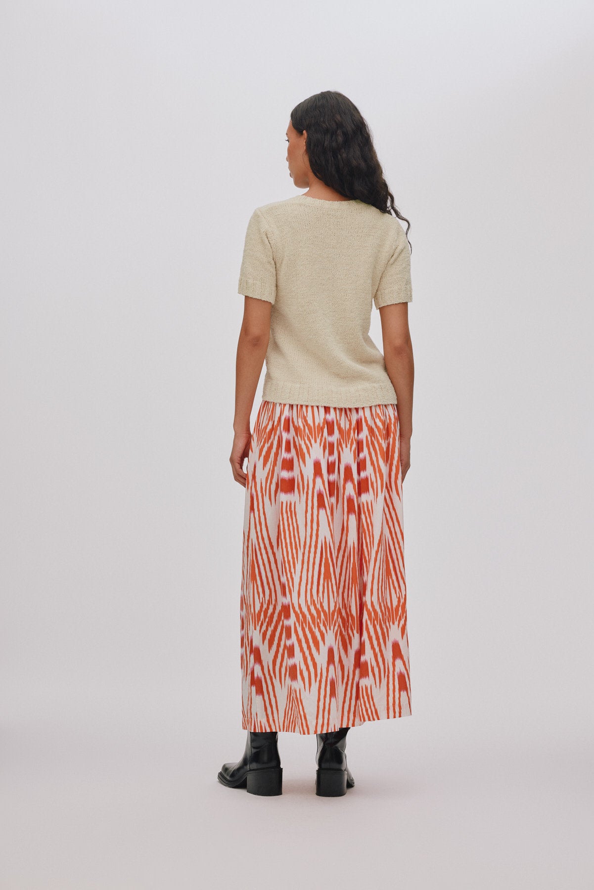 Almas - Ikat full skirt I Forest pink sand 4 - Rabens Saloner