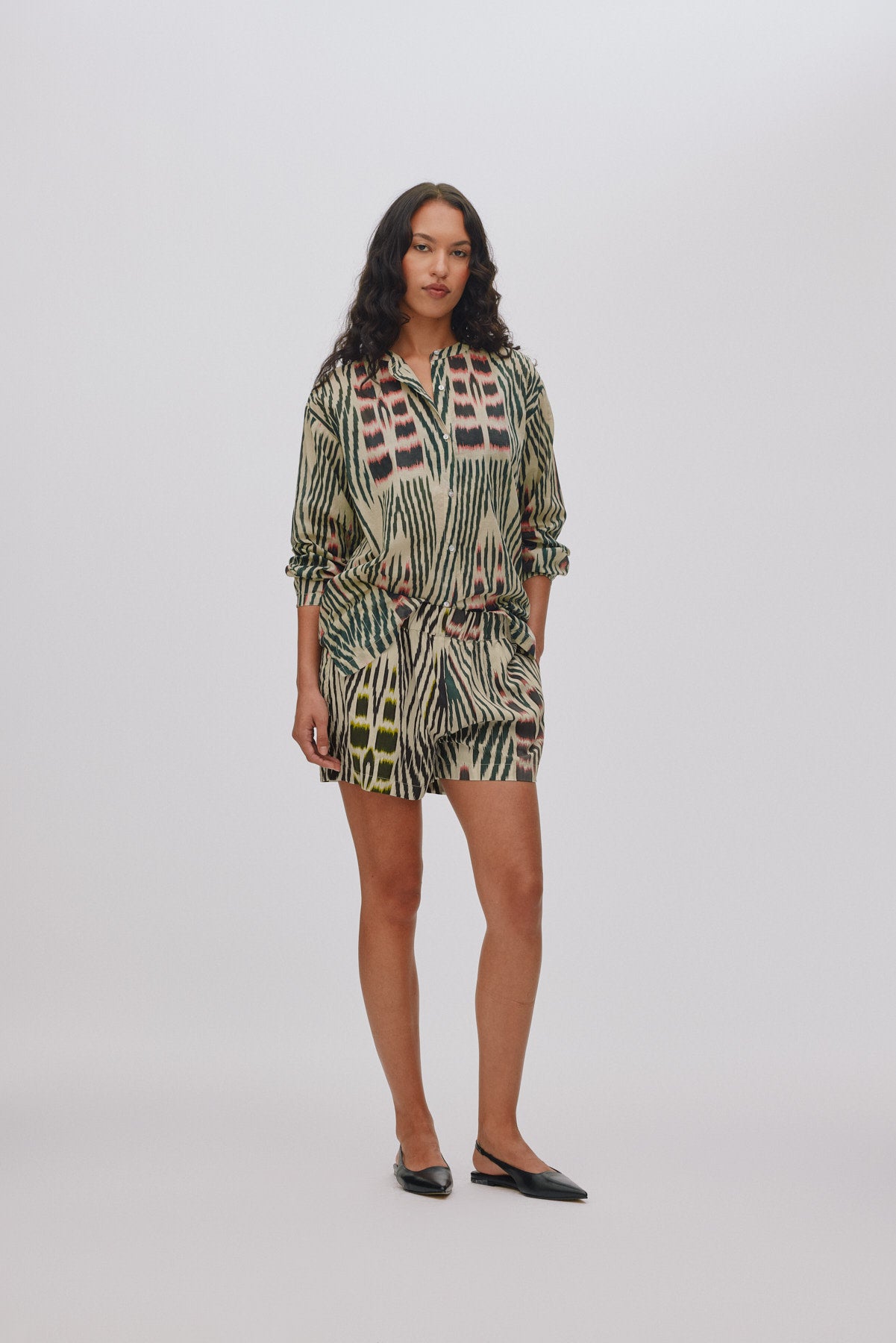 Lania - Ikat combo shorts I Forest pink sand & citrus combo 1 - Rabens Saloner