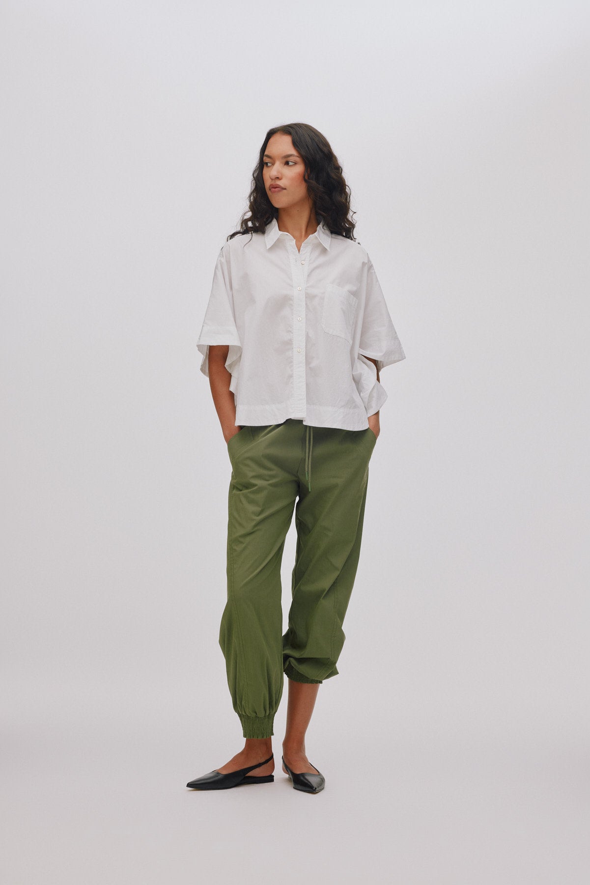 Berte - Poplin curved hem shirt I Clay 3 - Rabens Saloner