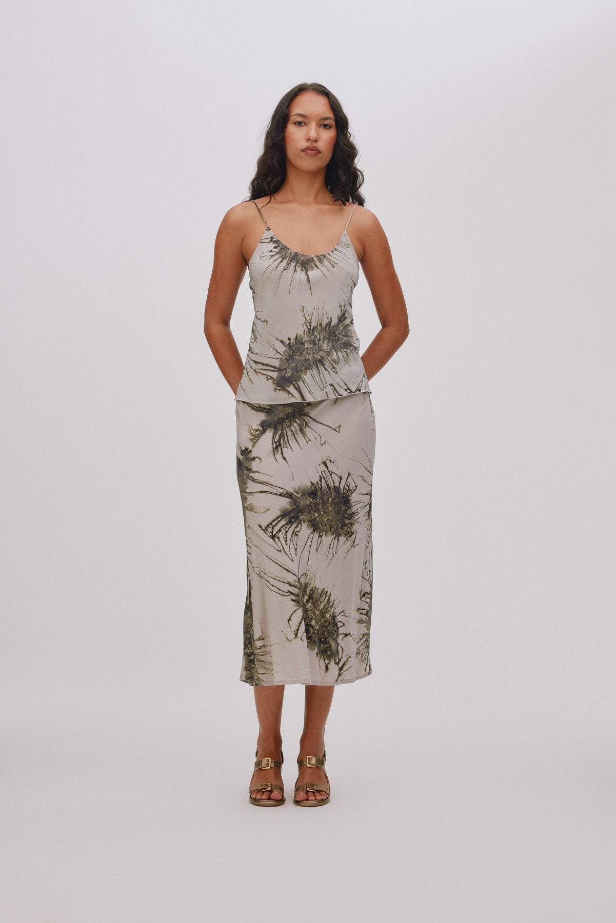 Lise - Sea urchin bias camisole I Grey combo 1 - Rabens Saloner