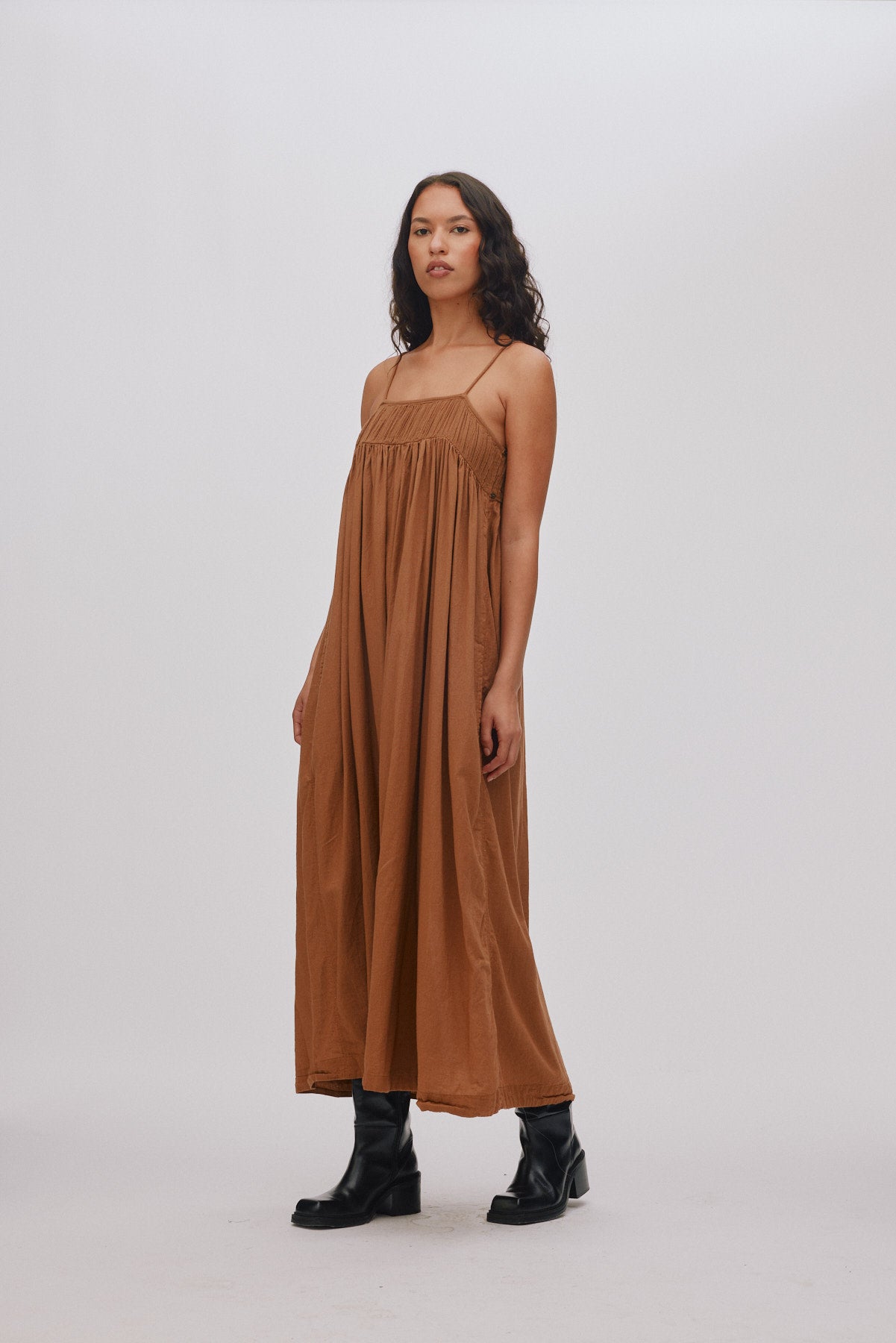 Dorrit - Cotton angel string dress I Chestnut 1 - Rabens Saloner