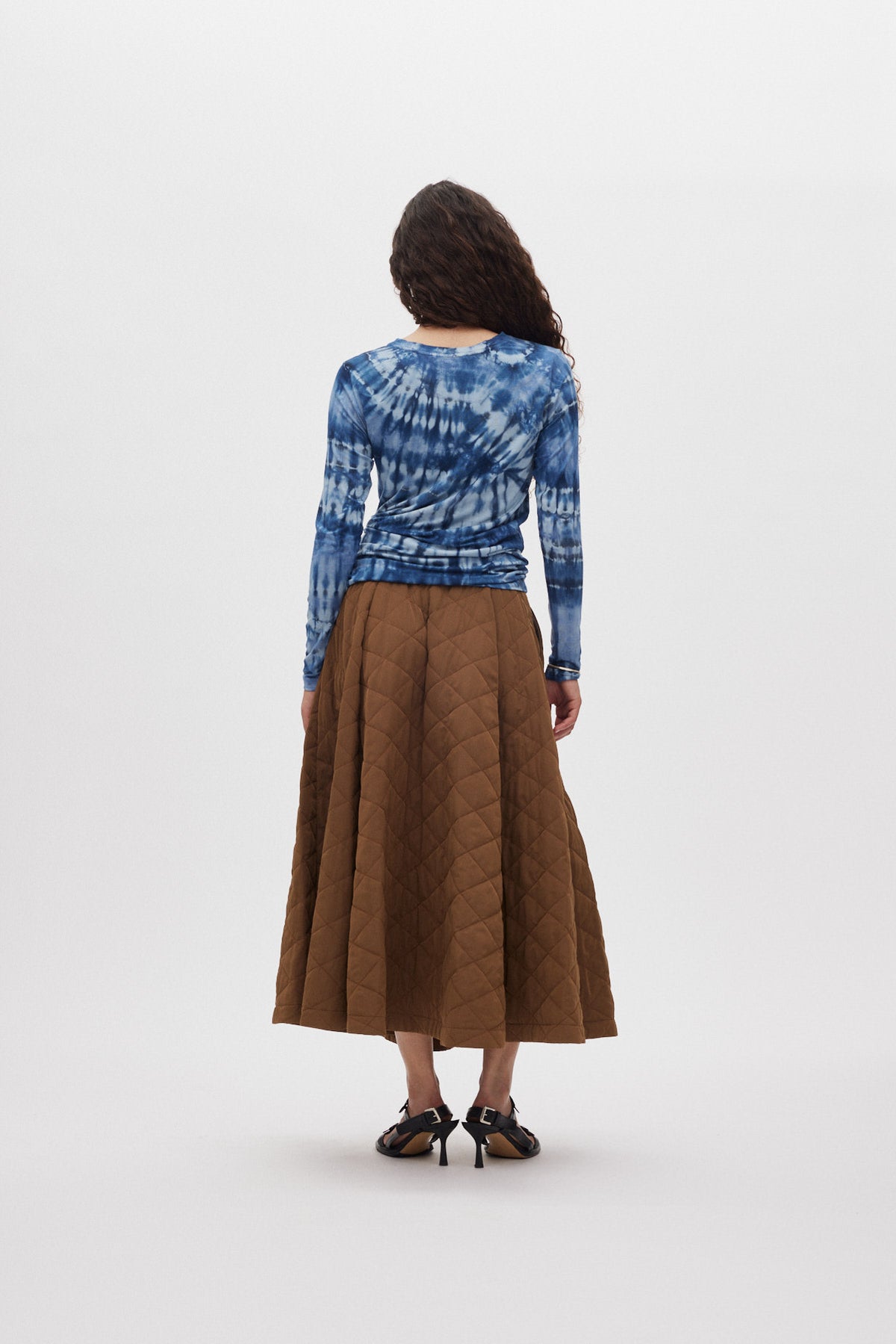 Bisharo - Tech quilt full skirt I Chestnut 3 - Rabens Saloner