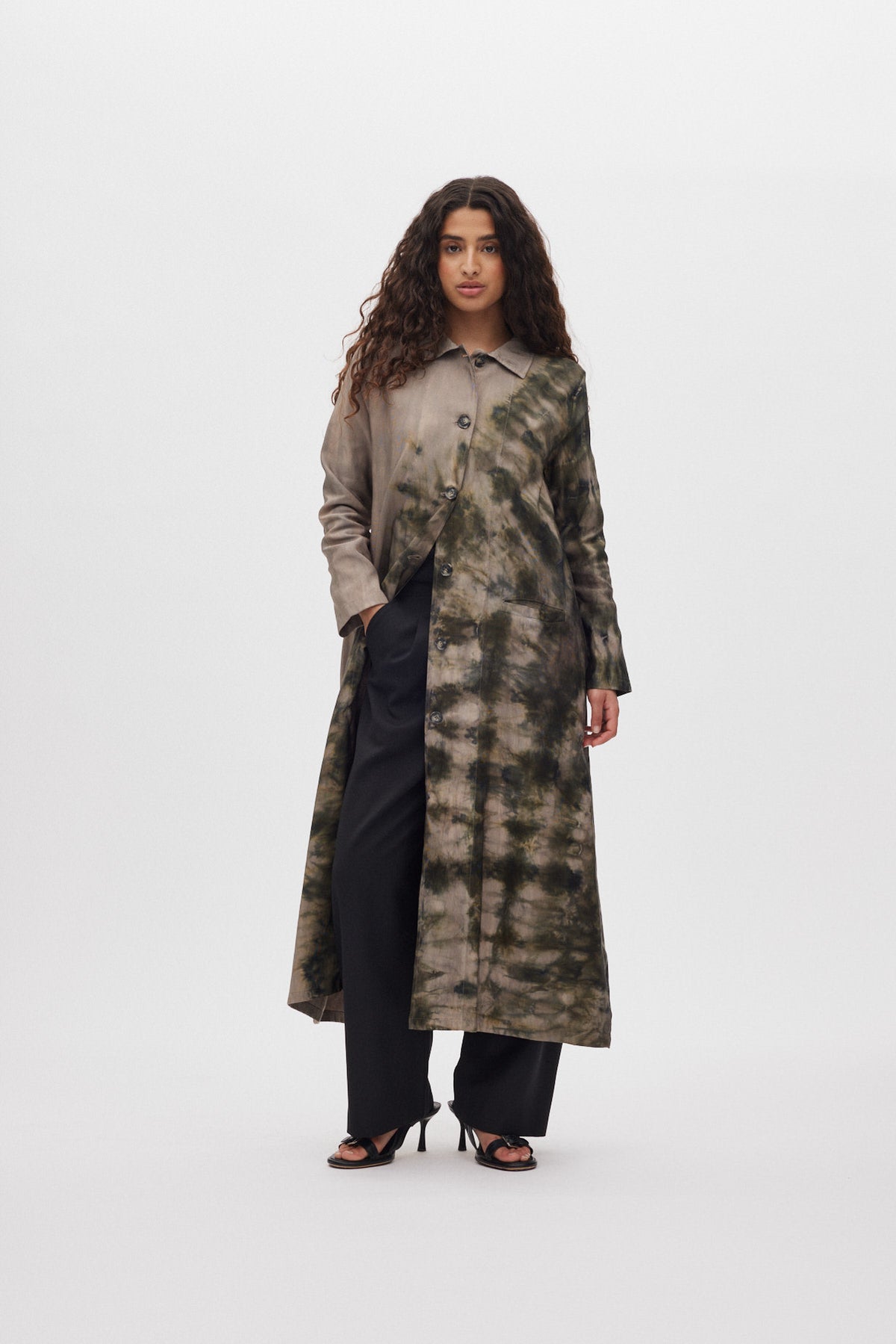Celine - Lava long coat I Grey green combo 1 - Rabens Saloner