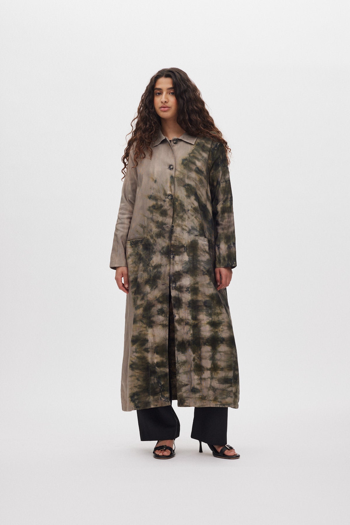 Celine - Lava long coat I Grey green combo 3 - Rabens Saloner