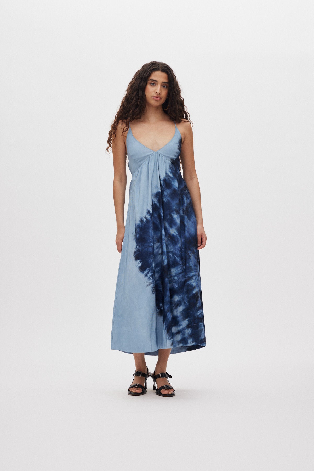 Maple - Lava v-front dress I Blue combo 1 - Rabens Saloner