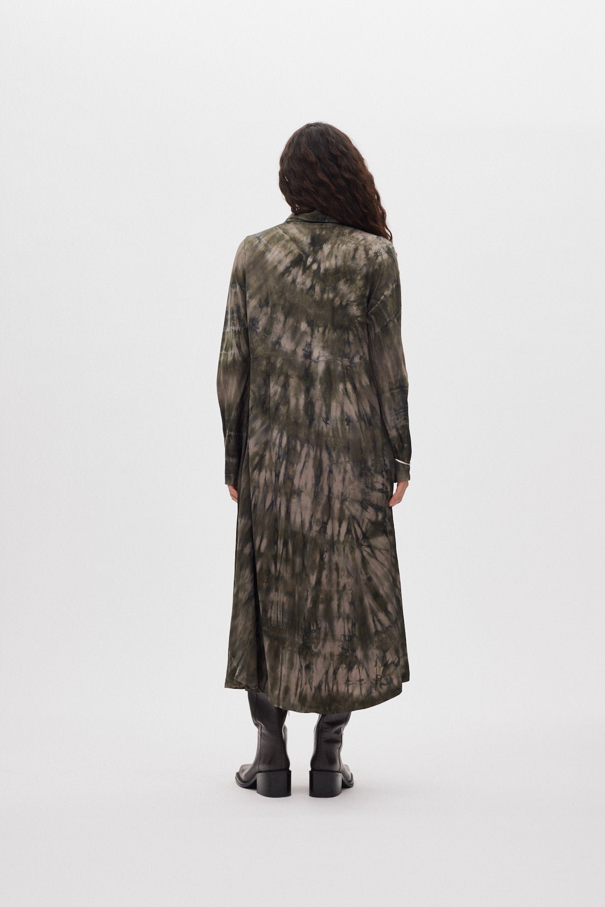 Vija - Lava button dress I Grey green combo 3 - Rabens Saloner
