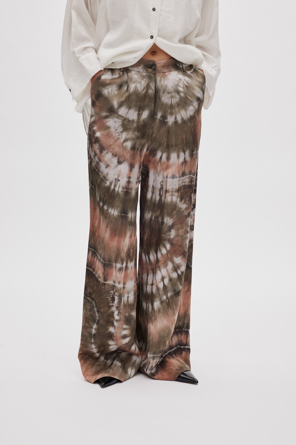 Briana - Lava pleat wide pants I Rust combo 2 - Rabens Saloner