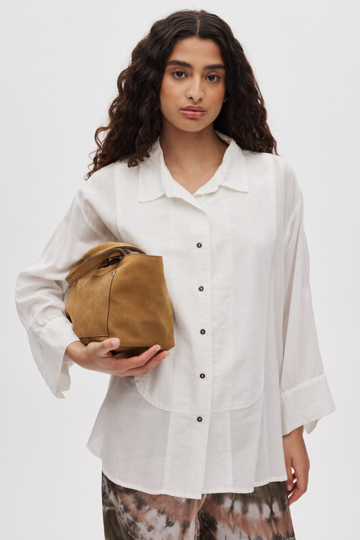 Shalom - Heavy suede mini bag I Whiskey 1 - Rabens Saloner