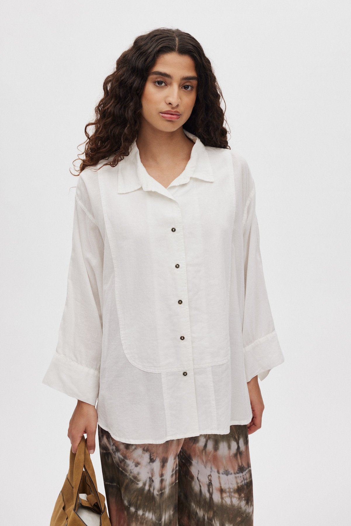 Chloe - Cotton shirt I White 1 - Rabens Saloner
