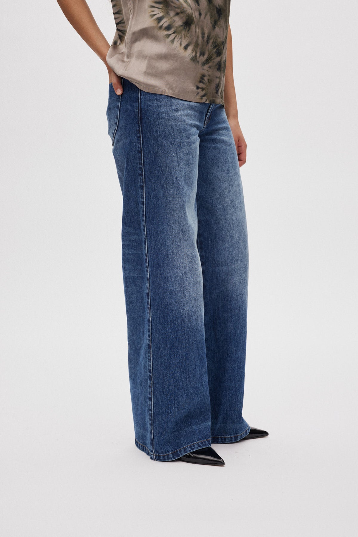 Dalia - Denim retro fit pants I Dark indigo 2 - Rabens Saloner