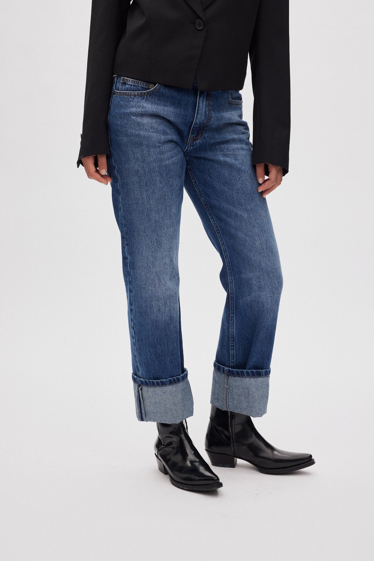 Lorelei - Denim loose fit pants I Dark indigo 2 - Rabens Saloner