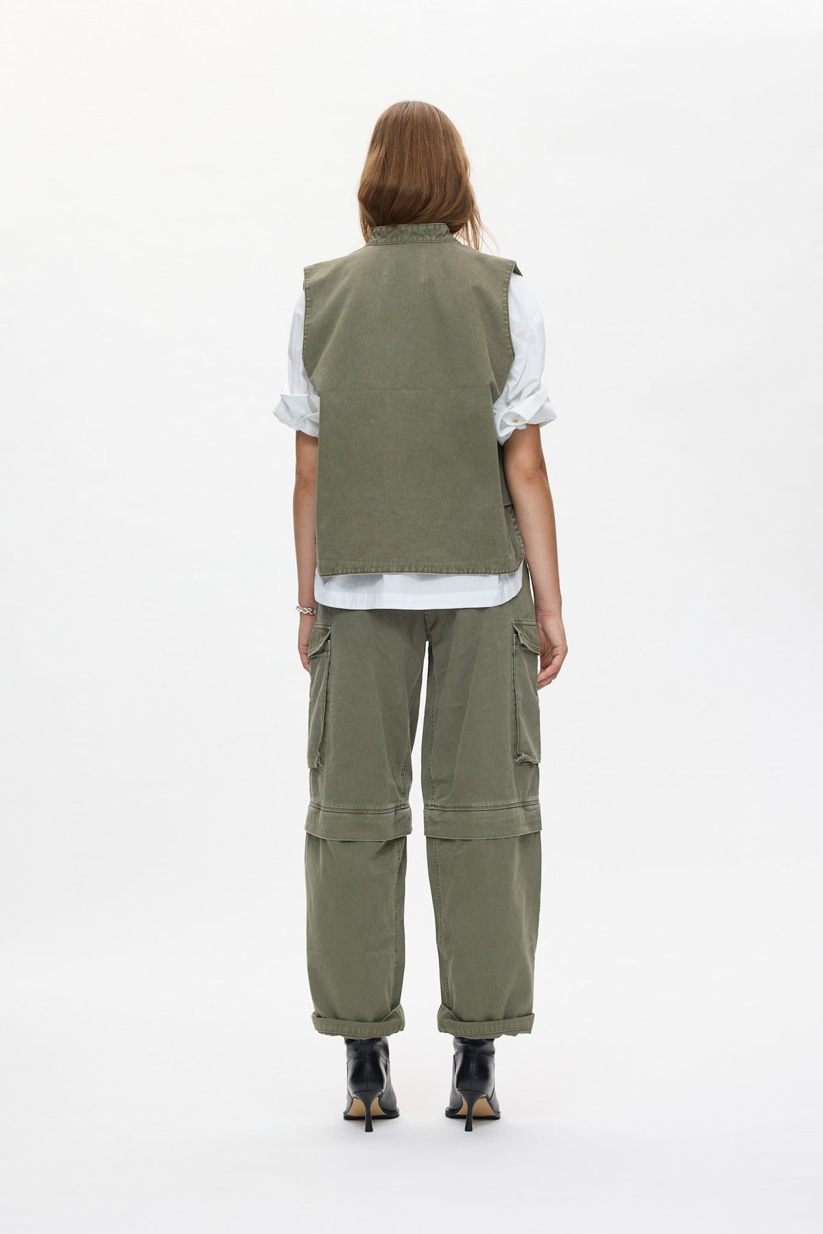 Beena - Canvas vest I Washed sage 3 - Rabens Saloner