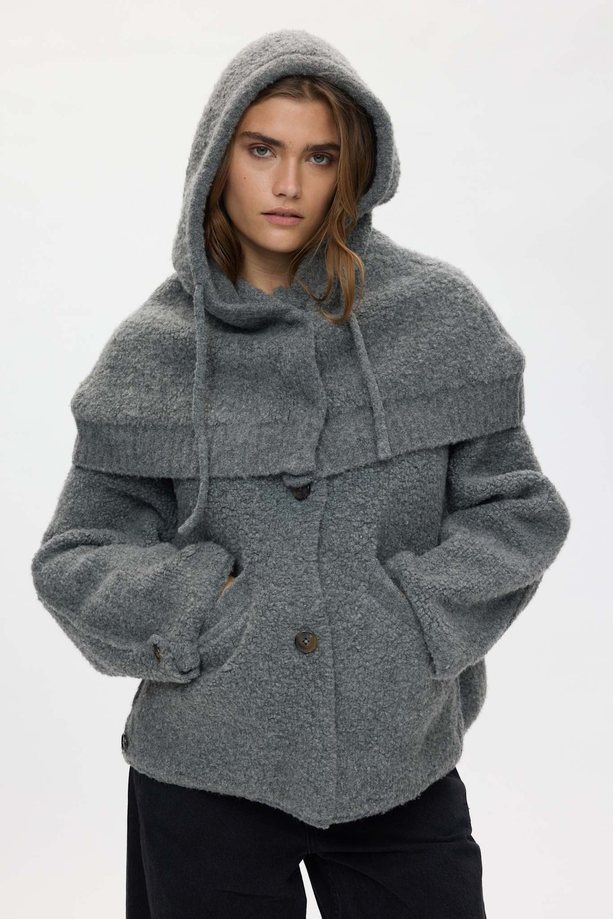 Sinika - Sheep knit hood I Grey melange Grey melange O/S 1 - Rabens Saloner