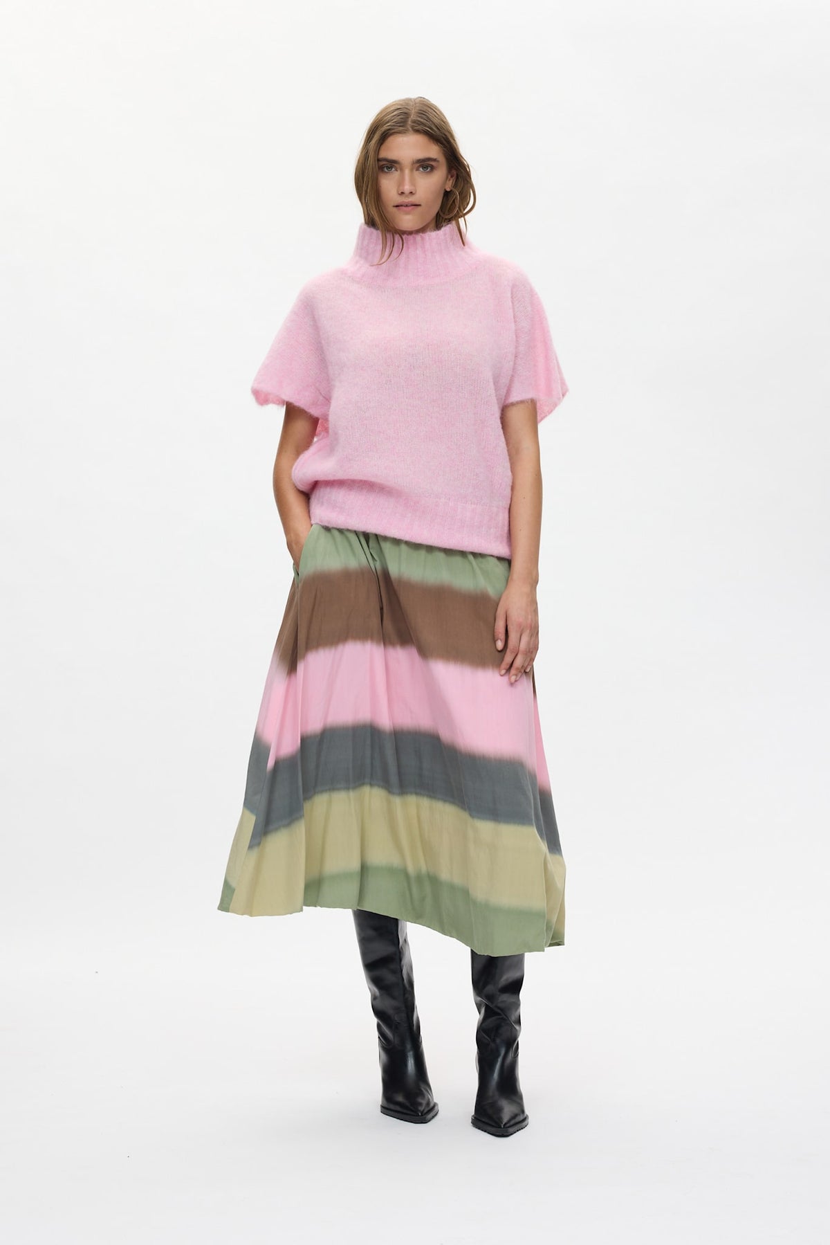 Asna - Superlight knit tunic top I Rose 1 - Rabens Saloner