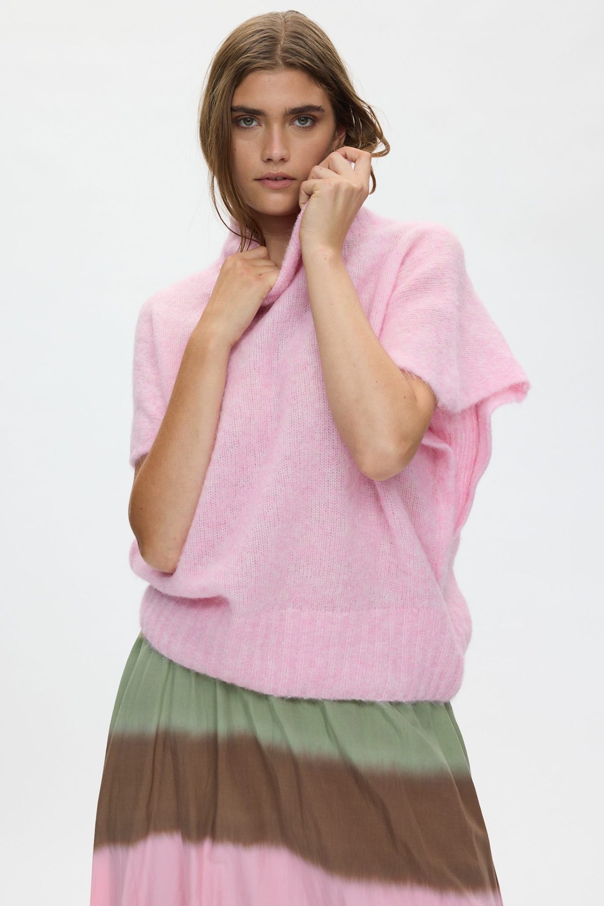 Asna - Superlight knit tunic top I Rose 2 - Rabens Saloner