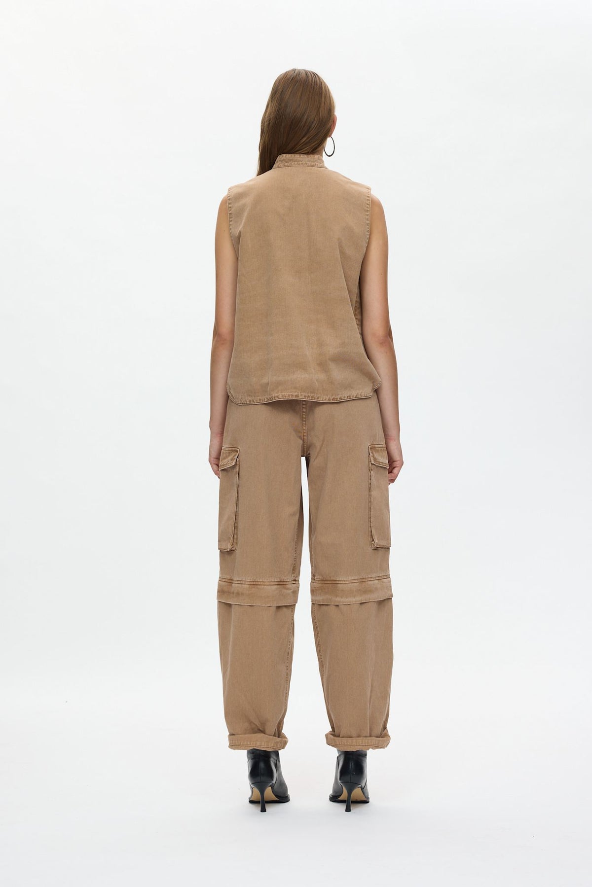 Beena - Canvas vest I Washed tobacco 3 - Rabens Saloner