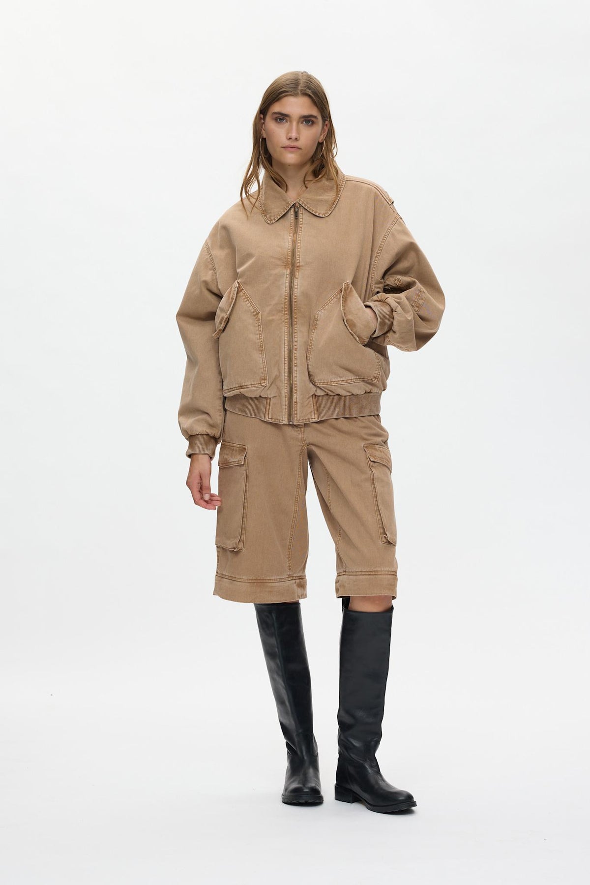 Frema - Canvas cargo pants I Washed tobacco 5 - Rabens Saloner