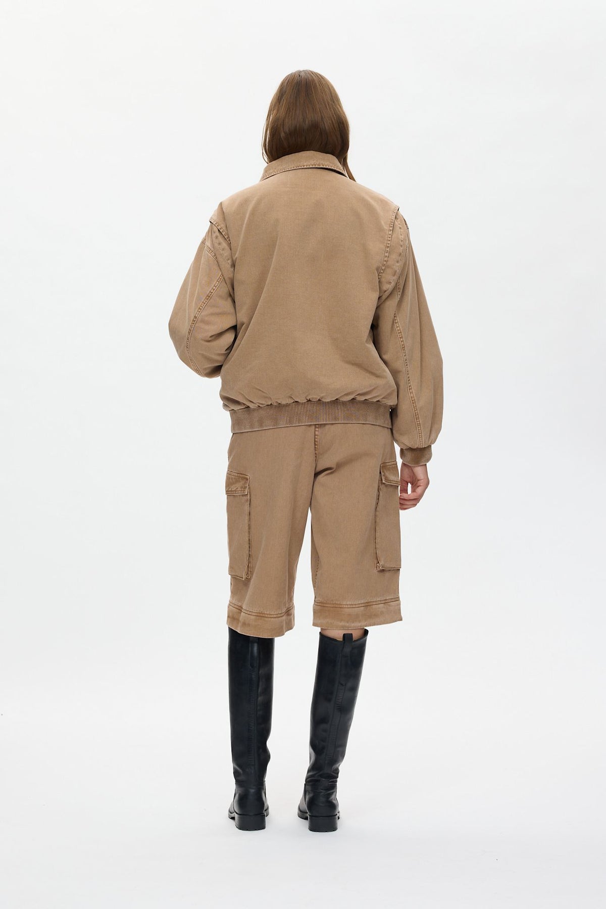Ezmira - Canvas padded bomber I Washed tobacco 3 - Rabens Saloner