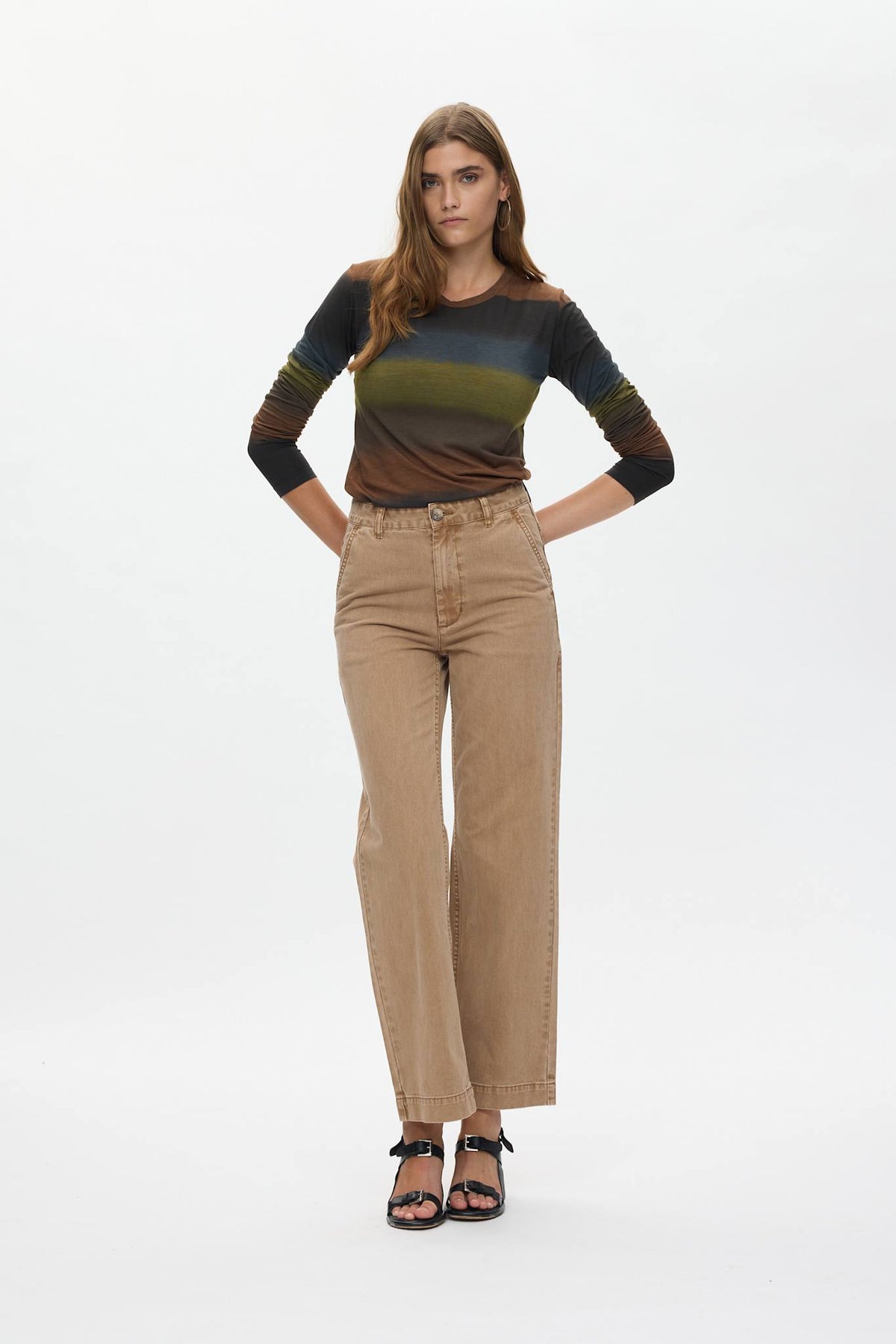 Sabina - Canvas pants I Washed tobacco 1 - Rabens Saloner