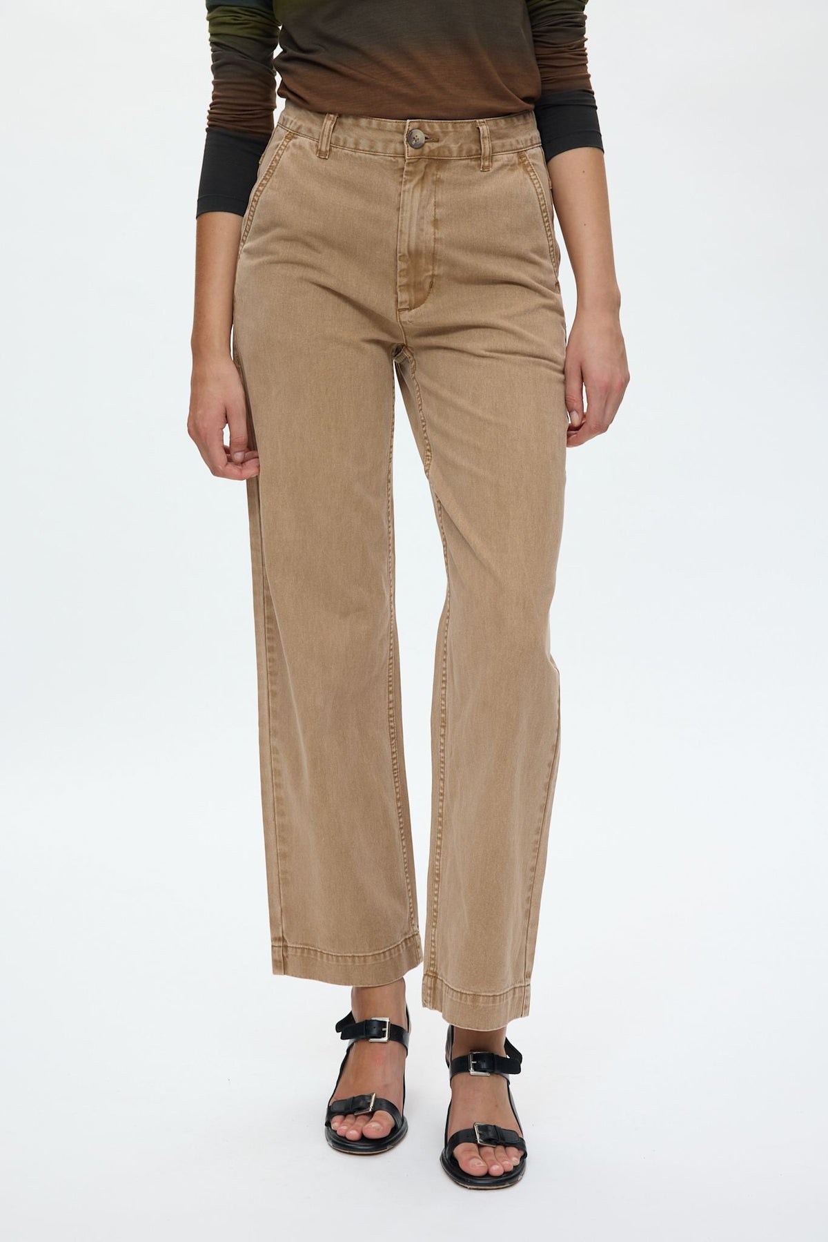 Sabina - Canvas pants I Washed tobacco 2 - Rabens Saloner