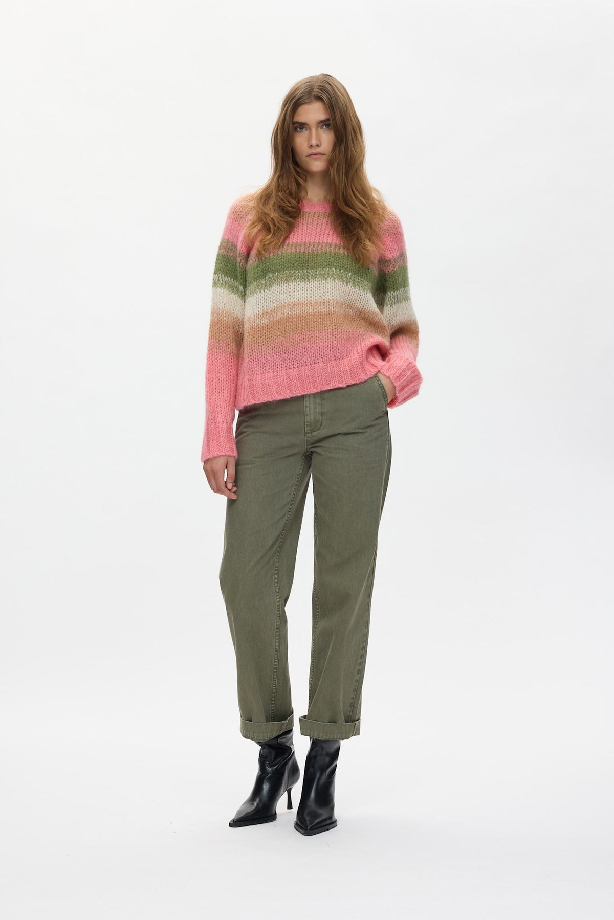 Jasmin - Blurred yarn boxy sweater I Pink combo Pink combo XS/S 1 - Rabens Saloner