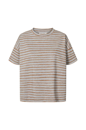 Margot - Light stretch cropped t-shirt I Grey honey stripe Grey honey stripe XS/S 2 - Rabens Saloner